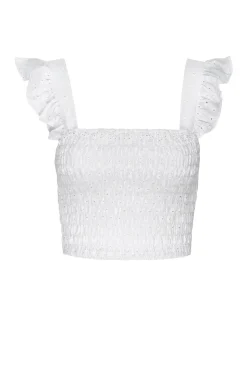 MISA Los Angeles ABELIA TOP Whiteeyelet Outlet