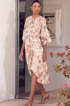 MISA Los Angeles ADINA DRESS Goldenstrawsatin Discount