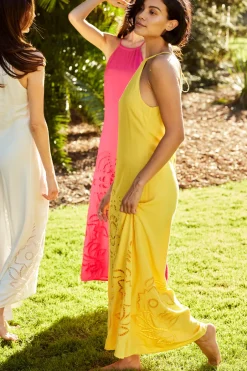 MISA Los Angeles ALEJANDRA DRESS Canaryeyelet Clearance