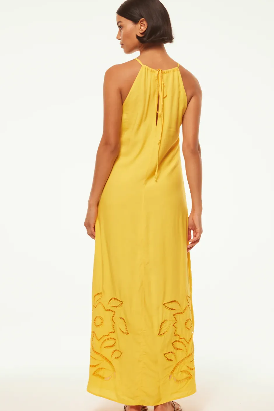 MISA Los Angeles ALEJANDRA DRESS Canaryeyelet Clearance