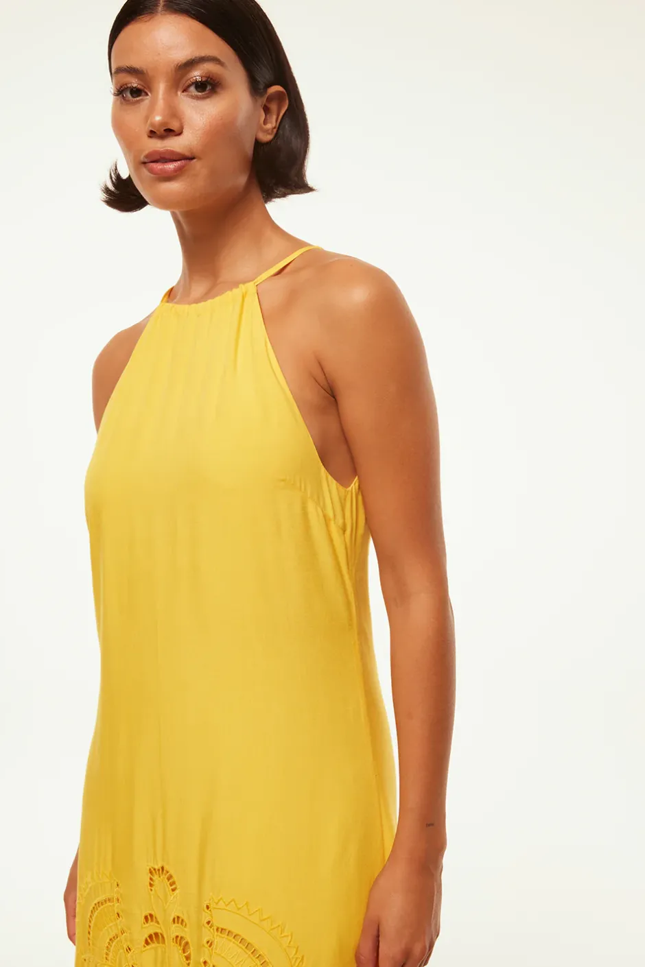 MISA Los Angeles ALEJANDRA DRESS Canaryeyelet Clearance