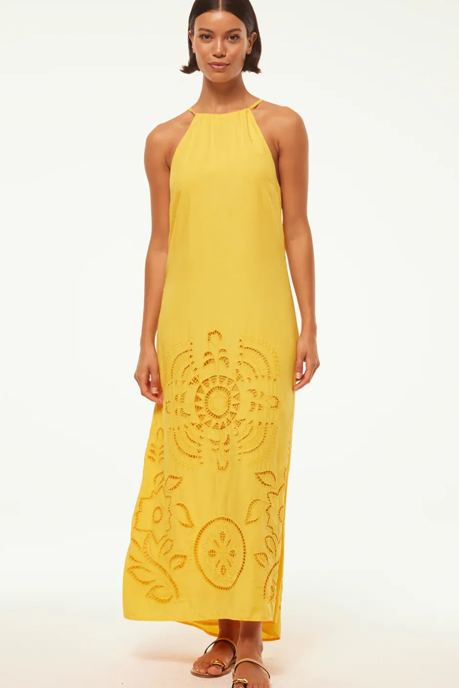 MISA Los Angeles ALEJANDRA DRESS Canaryeyelet Clearance