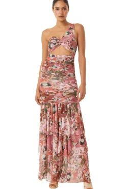 MISA Los Angeles ALETHEA DRESS Resortbatikmesh New