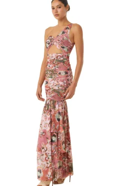 MISA Los Angeles ALETHEA DRESS Resortbatikmesh New