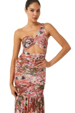 MISA Los Angeles ALETHEA DRESS Resortbatikmesh New