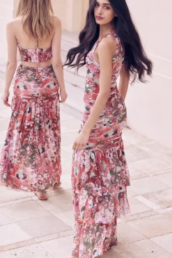 MISA Los Angeles ALETHEA DRESS Resortbatikmesh New