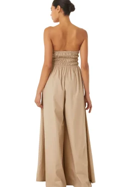 MISA Los Angeles ANDREA JUMPSUIT Sandsolidpoplin New