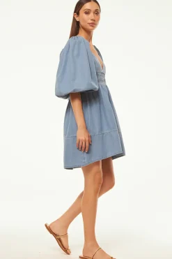 MISA Los Angeles ARYN DRESS Bluechambray Outlet