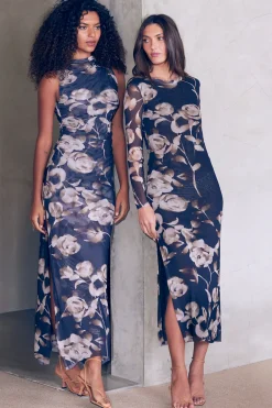 MISA Los Angeles ATHENA DRESS Fadedrosemesh Clearance