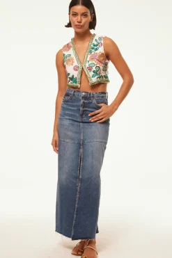 MISA Los Angeles BASHIRA TOP Malikapaisleyfloralembroidery Online