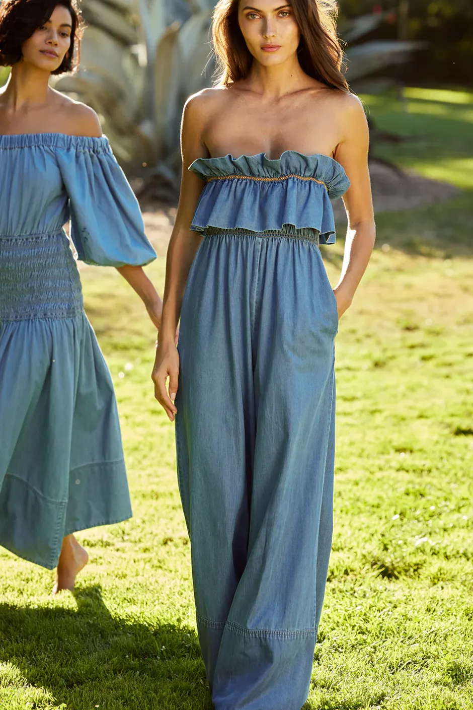 MISA Los Angeles CHARLIE JUMPSUIT Bluechambray Online