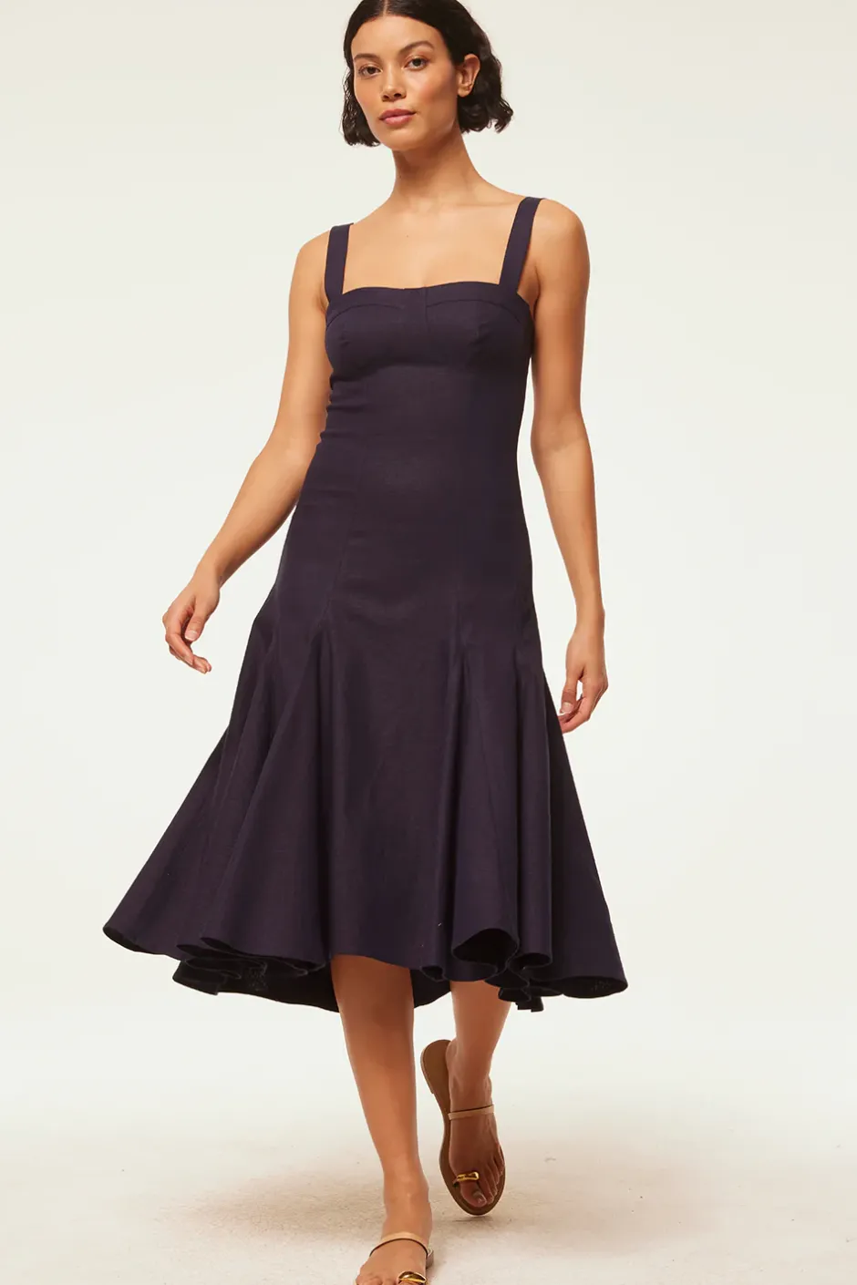 MISA Los Angeles CHERISH DRESS Navylinen Outlet