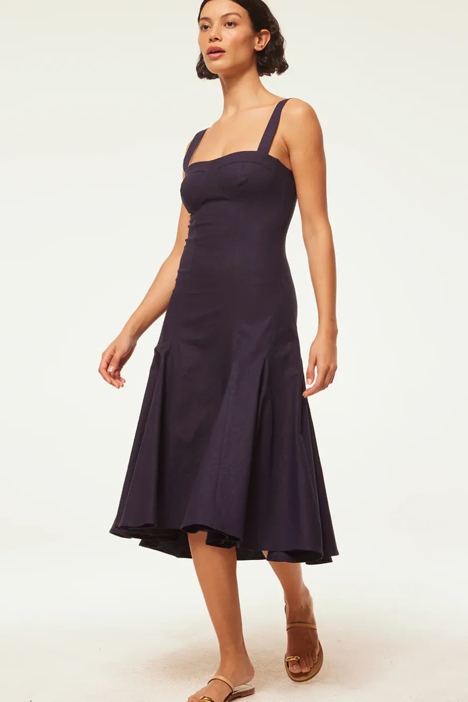 MISA Los Angeles CHERISH DRESS Navylinen Outlet