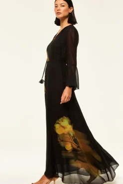 MISA Los Angeles CLAIRE DRESS Yellowrosechiffon Clearance