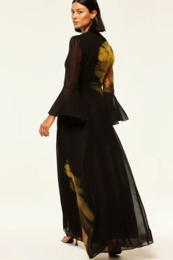 MISA Los Angeles CLAIRE DRESS Yellowrosechiffon Clearance