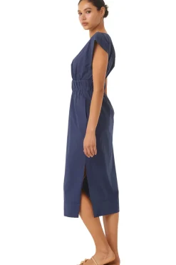 MISA Los Angeles CLAUDINE DRESS Midnightbluepoplin Clearance