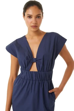 MISA Los Angeles CLAUDINE DRESS Midnightbluepoplin Clearance