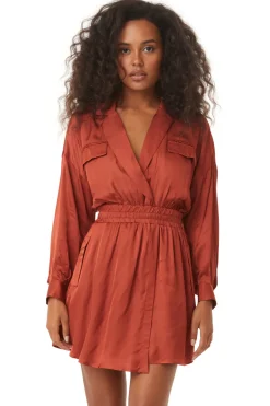 MISA Los Angeles DANIELLE DRESS Burntorangesatin Hot