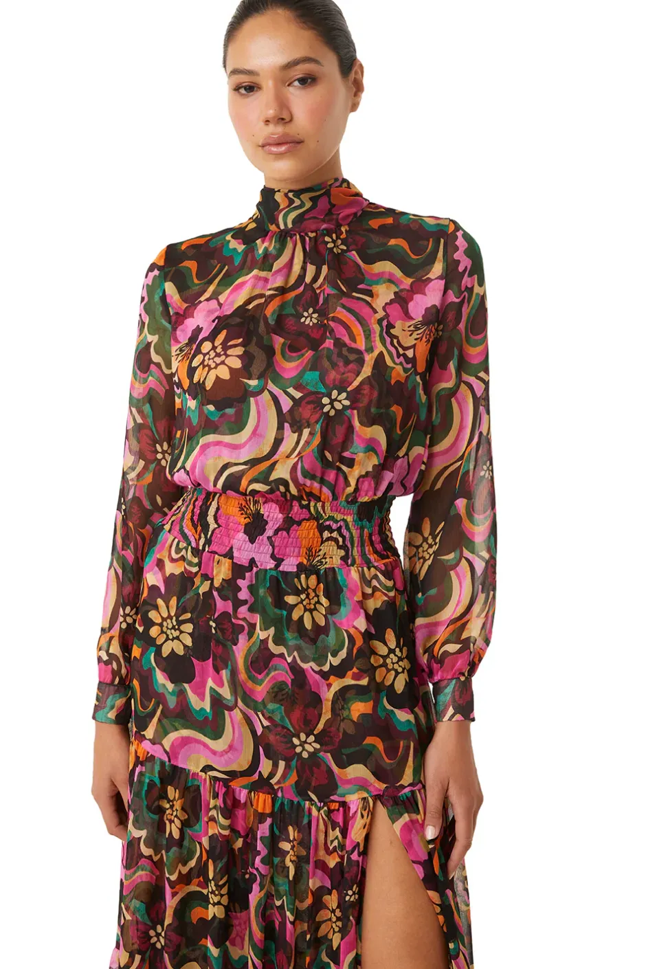 MISA Los Angeles DAPHNE DRESS Floragroovechiffon Outlet