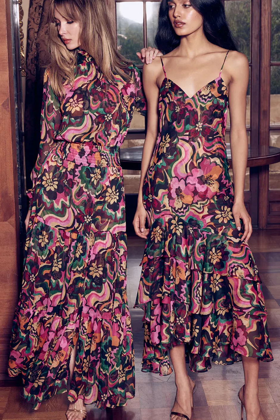 MISA Los Angeles DAPHNE DRESS Floragroovechiffon Outlet