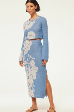 MISA Los Angeles DARA SKIRT Bluehibiscusflora Hot