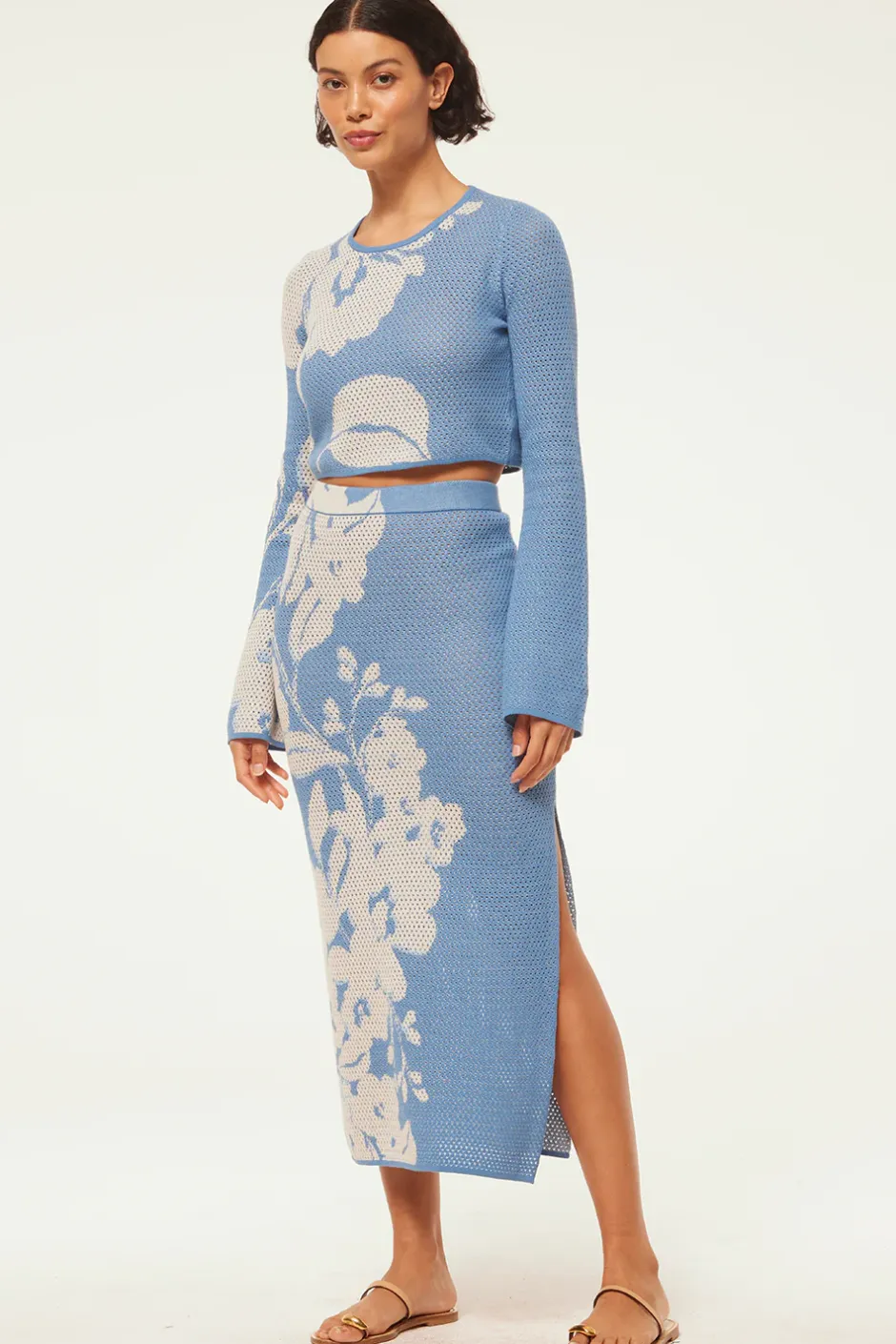 MISA Los Angeles DARA SKIRT Bluehibiscusflora Hot