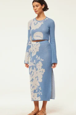 MISA Los Angeles DARA SKIRT Bluehibiscusflora Hot