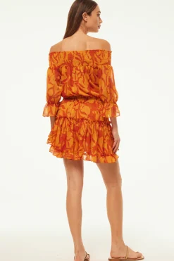 MISA Los Angeles DARLA DRESS Atlasfloralpersimmon Hot
