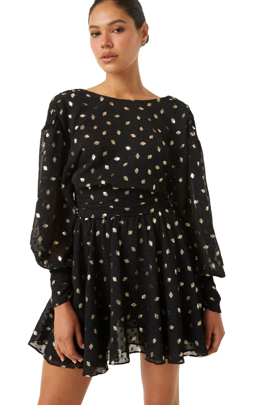 MISA Los Angeles DAVIE DRESS Diamondclipdot New