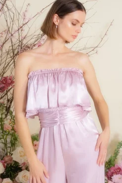 MISA Los Angeles DIANDRA JUMPSUIT Pinksatin Outlet