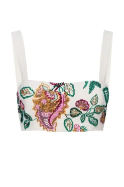 MISA Los Angeles DRISS TOP Malikapaisleyfloralembroidery New