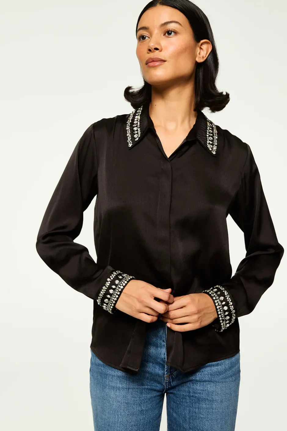 MISA Los Angeles ELLIE TOP Blacksatin Online