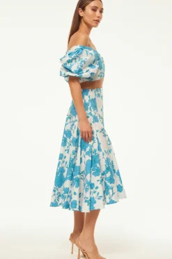 MISA Los Angeles EMMA SKIRT Turquoiseflorapoplin Online