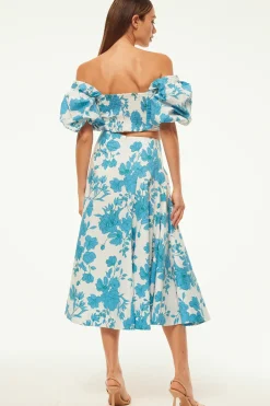 MISA Los Angeles EMMA SKIRT Turquoiseflorapoplin Online