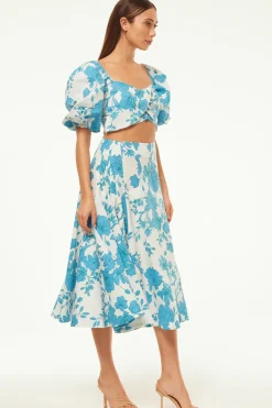 MISA Los Angeles EMMA SKIRT Turquoiseflorapoplin Online