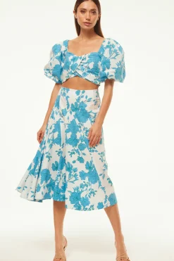 MISA Los Angeles EMMA SKIRT Turquoiseflorapoplin Online