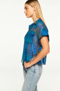 MISA Los Angeles ERIN TOP Cobaltpalmschiffon Best