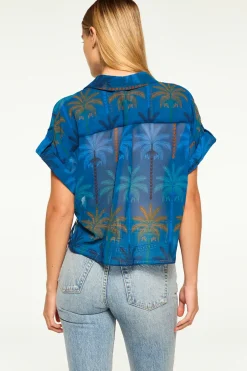 MISA Los Angeles ERIN TOP Cobaltpalmschiffon Best