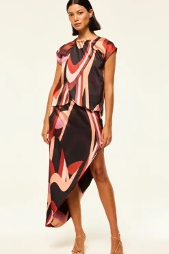 MISA Los Angeles FRANCO SKIRT Canyonstripesatin Best