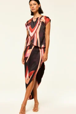 MISA Los Angeles FRANCO SKIRT Canyonstripesatin Best