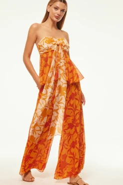 MISA Los Angeles FREDA PANT Atlasfloralpersimmon Clearance