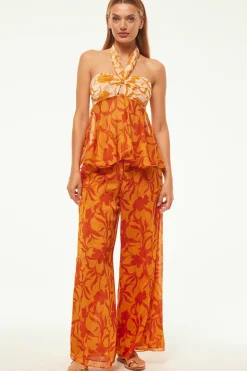 MISA Los Angeles FREDA PANT Atlasfloralpersimmon Clearance