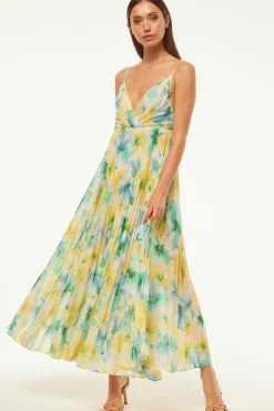 MISA Los Angeles GALETA DRESS Citronwatercolor New