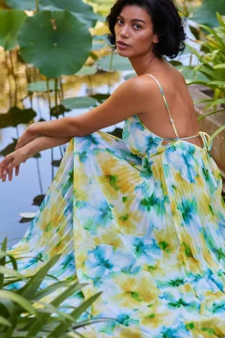 MISA Los Angeles GALETA DRESS Citronwatercolor New