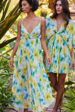 MISA Los Angeles GALETA DRESS Citronwatercolor New