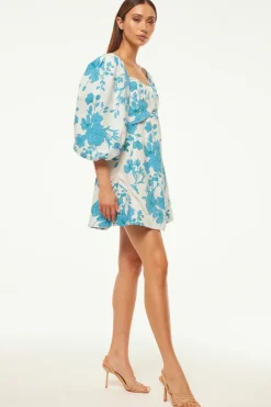 MISA Los Angeles GIADA DRESS Turquoiseflorapoplin Online