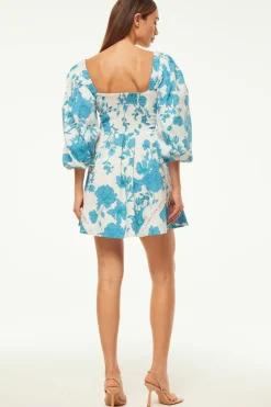 MISA Los Angeles GIADA DRESS Turquoiseflorapoplin Online