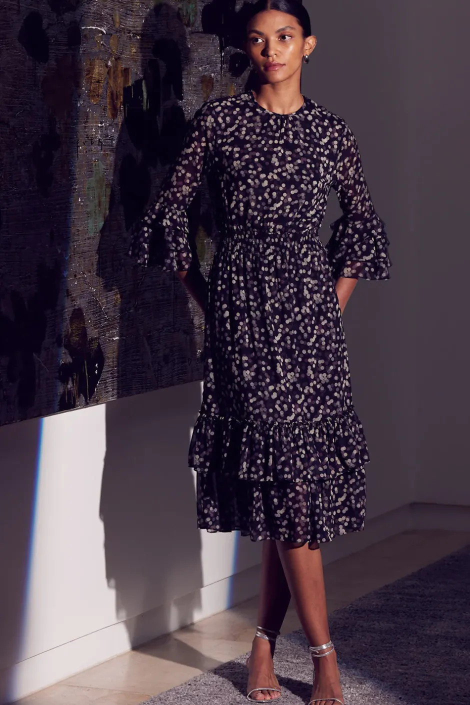 MISA Los Angeles GORDANA DRESS Polkadotsmall Sale