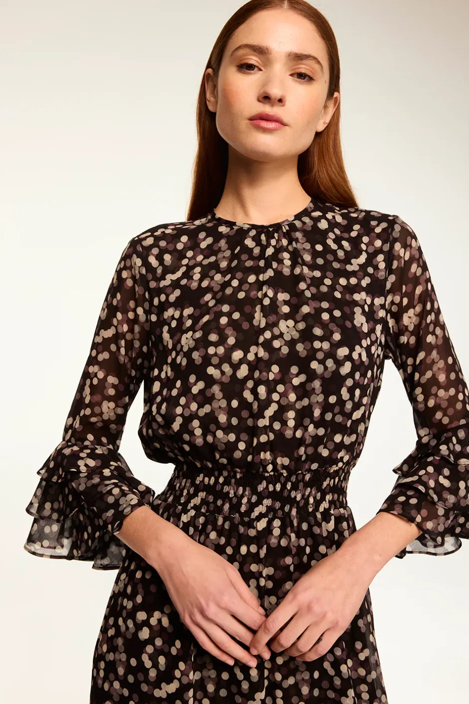 MISA Los Angeles GORDANA DRESS Polkadotsmall Sale