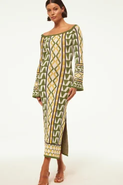 MISA Los Angeles JAQUETTA DRESS Limoncellogeojacquard Clearance